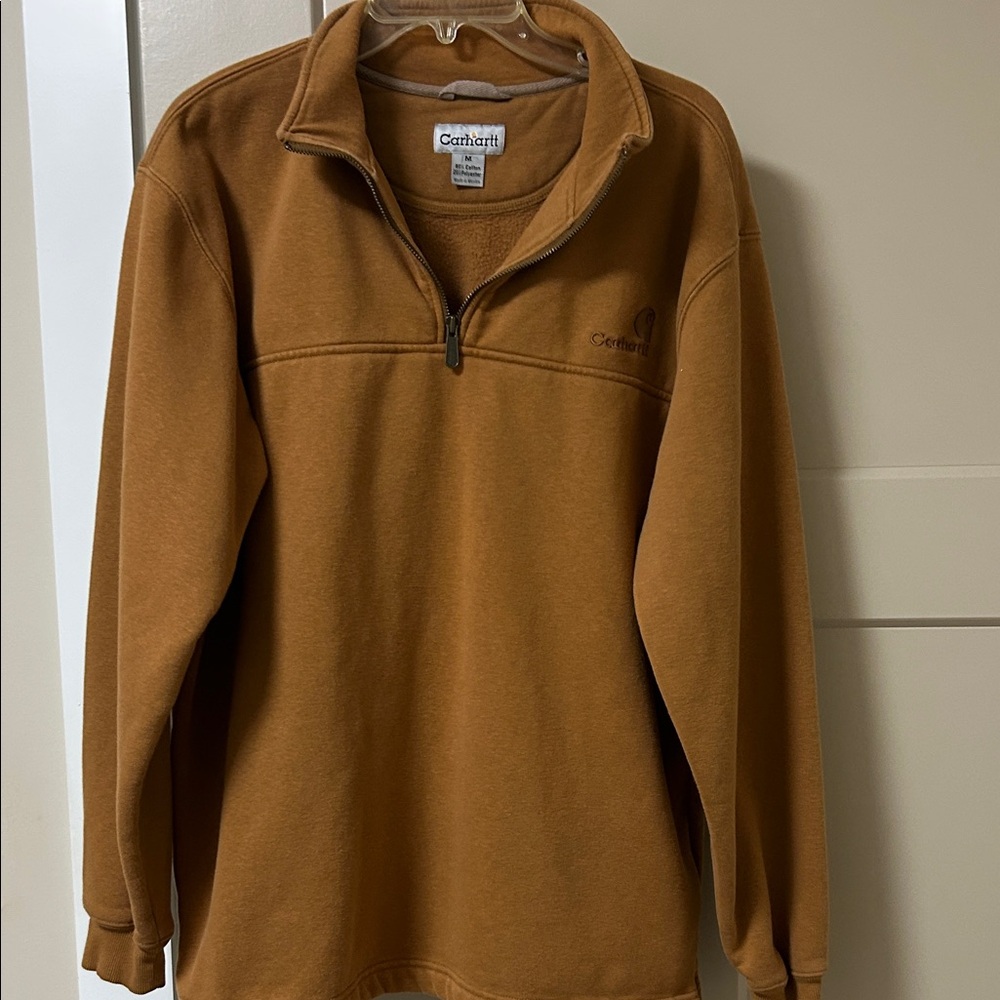 Carhartt Men's Tan 1/4 Zip-Up Fleece Size M.  Super warm and thick.  RN14806
